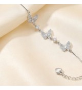 Flutter Grace Bracelet – Butterfly Charm Bracelet in Silver & Rose Gold