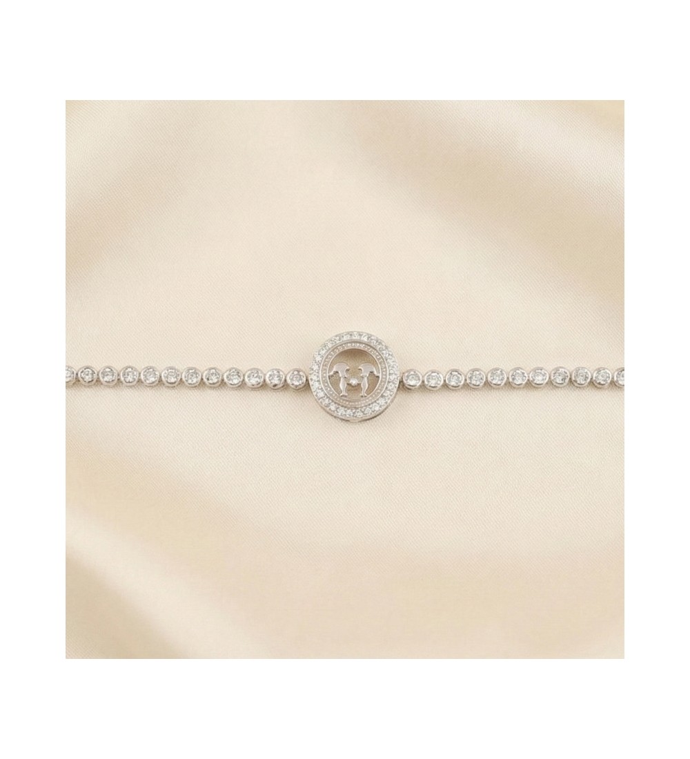 Eternal Emblem Bracelet – Silver Charm with Crystal Halo