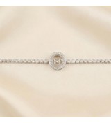 Eternal Emblem Bracelet – Silver Charm with Crystal Halo
