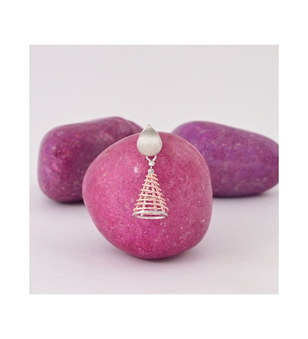 Spiral Drop Cone Earrings – Rose Gold & Silver Statement Dangles