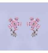 Blossom Spark Earrings – Silver & Rose Gold Floral Studs