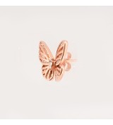 Rose Gold Butterfly Stud Earrings – Elegant Wings with Sparkling Accent