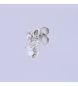 Silver Heart Bow Earrings – Elegant Heart Zirconia Studs for Women