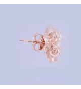 Blush Pearl Blossom Earrings – Silver & Rose Gold Variants | Pearl & Pink Gemstone Floral Studs