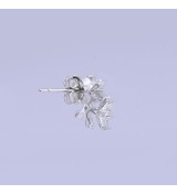 Sparkling Bloom Earrings – Silver & Rose Gold Floral Studs