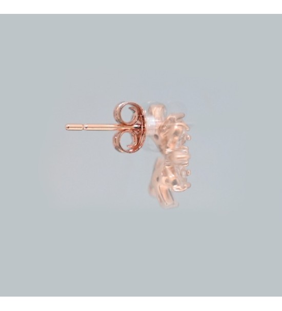 Sparkling Bloom Earrings – Silver & Rose Gold Floral Studs
