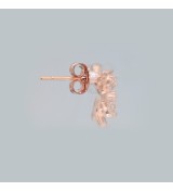 Sparkling Bloom Earrings – Silver & Rose Gold Floral Studs