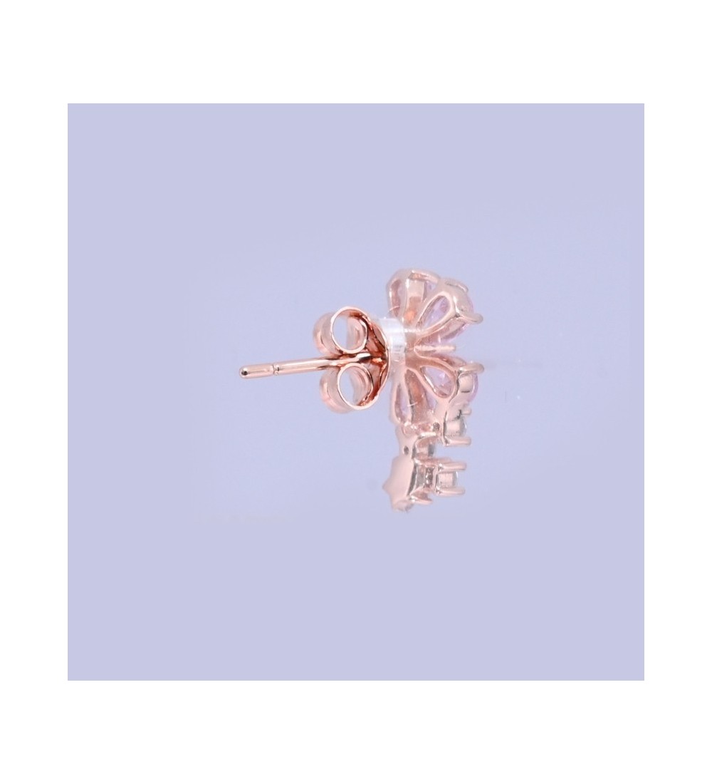 Blossom Spark Earrings – Silver & Rose Gold Floral Studs