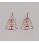 Spiral Dome Drop Earrings – Rose Gold & Silver Jhumka-Inspired Statement