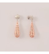 Lattice Teardrop Earrings – Rose Gold & Silver Dangle Earrings