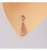 Lattice Teardrop Earrings – Rose Gold & Silver Dangle Earrings
