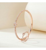 Dazzling Harmony Set – Rose Gold Bangle and Ring Combo with Sparkling Circle Design
