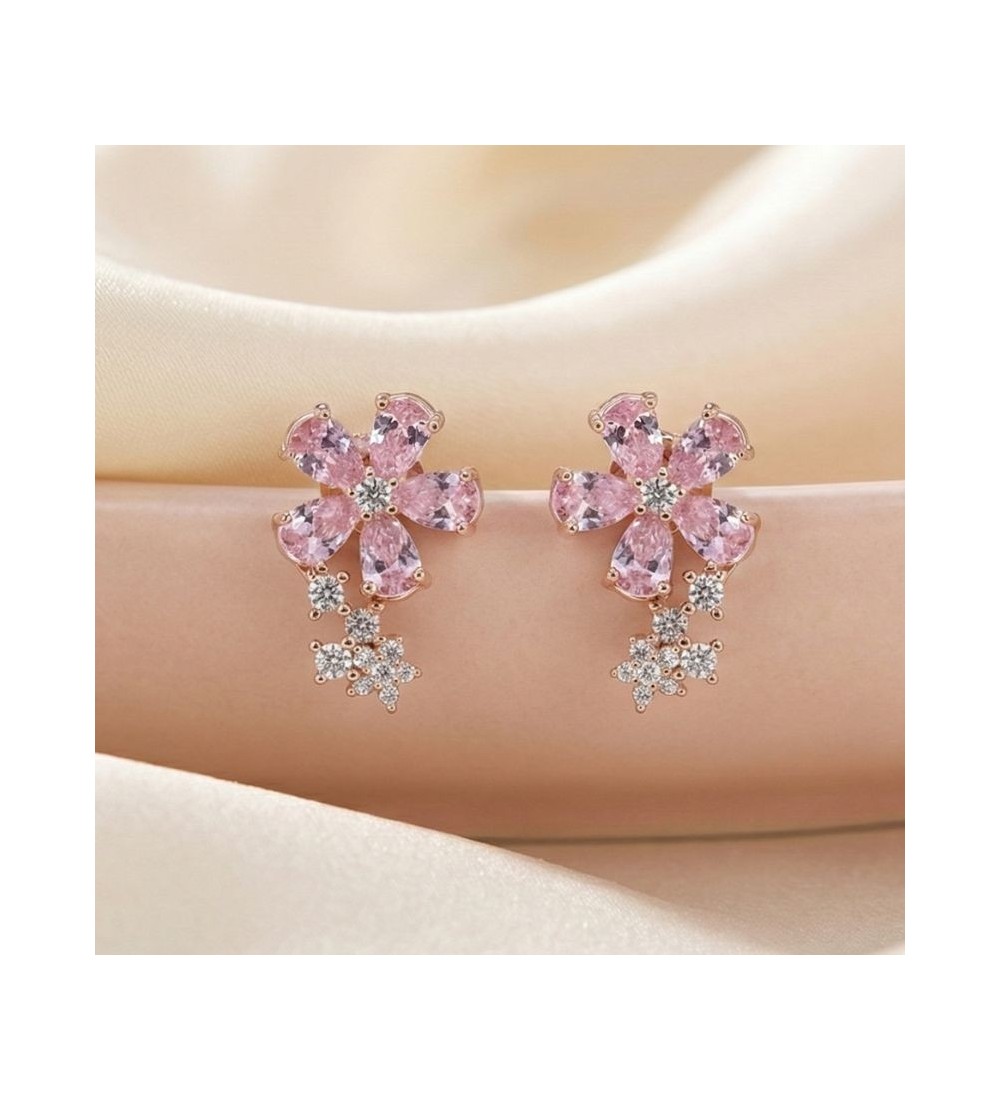 Blossom Spark Earrings – Silver & Rose Gold Floral Studs