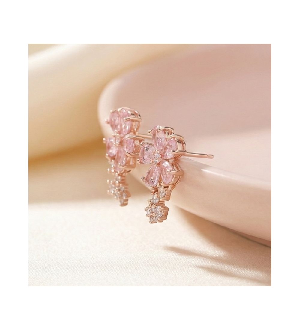 Blossom Spark Earrings – Silver & Rose Gold Floral Studs