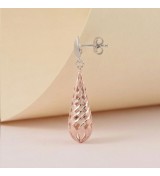 Lattice Teardrop Earrings – Rose Gold & Silver Dangle Earrings