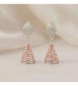 Spiral Drop Cone Earrings – Rose Gold & Silver Statement Dangles