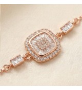 Radiant Baguette Halo Bracelet – Rose Gold & Silver Editions