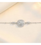 Radiant Baguette Halo Bracelet – Rose Gold & Silver Editions