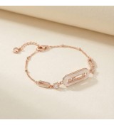 Luminous Mother of Pearl Bar Bracelet – Rose Gold Edition