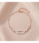 Luminous Mother of Pearl Bar Bracelet – Rose Gold Edition