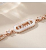 Luminous Mother of Pearl Bar Bracelet – Rose Gold Edition