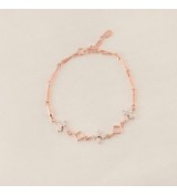 Blossom Charm Bracelet – Rose Gold Chain with Crystal and Geometric Accents