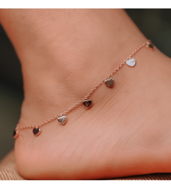 Eternal Heart Charm Anklet