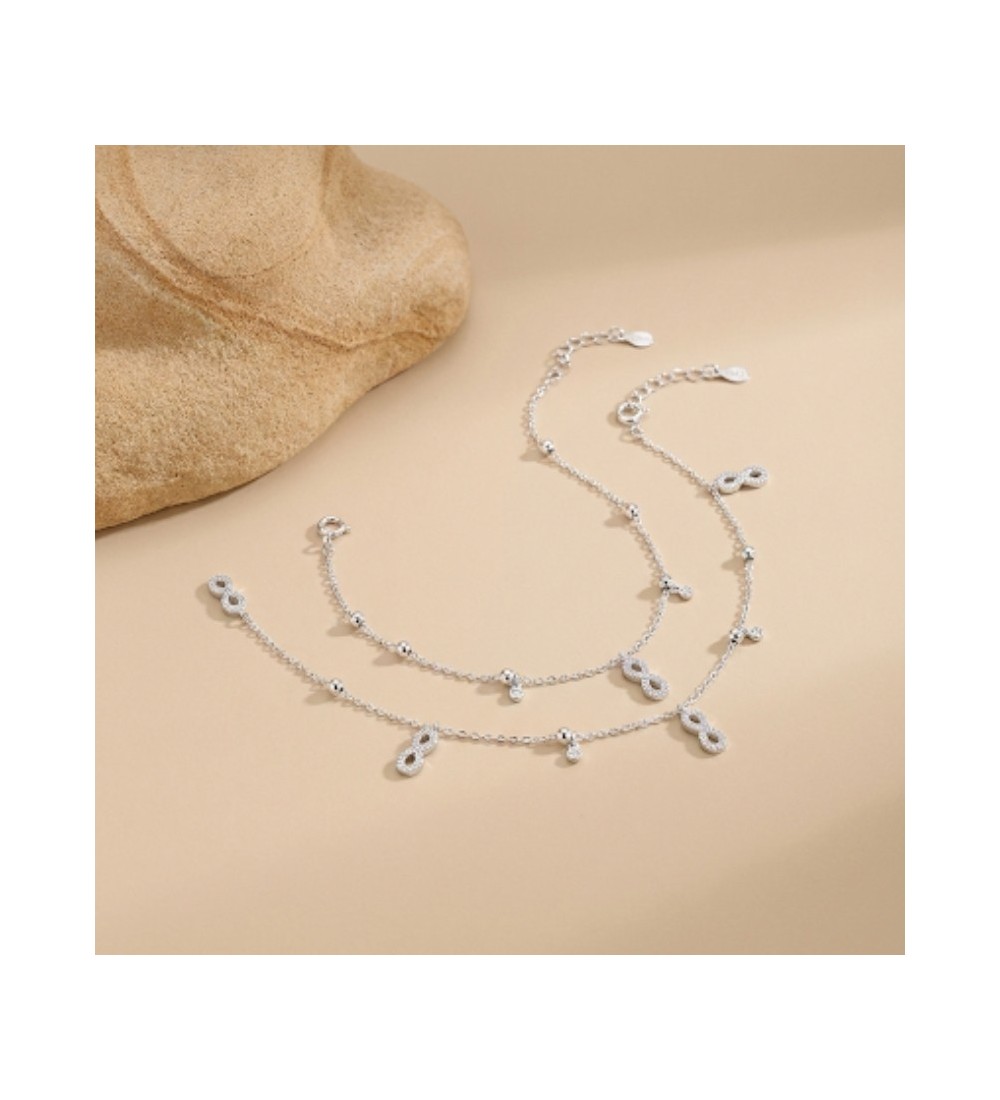 Sparkling Infinity Charm Anklet