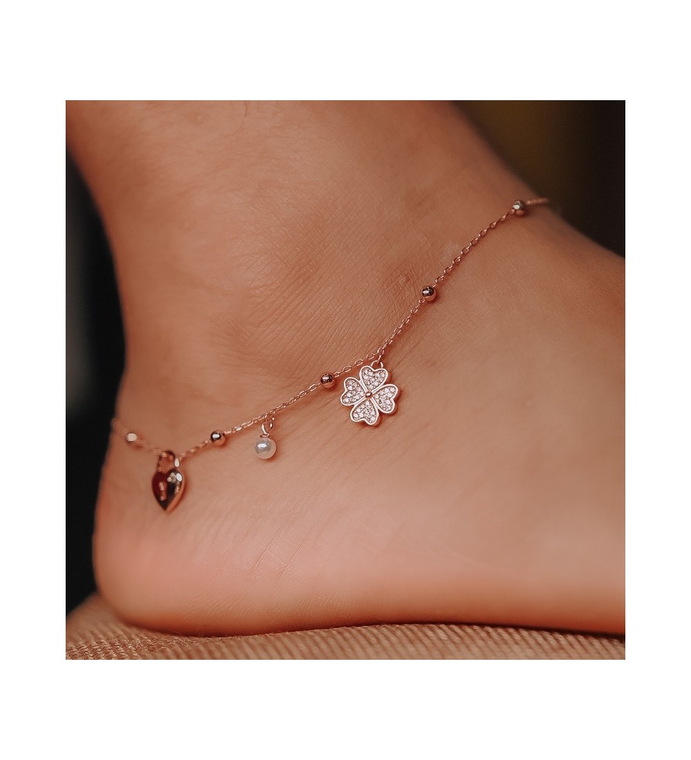 Clover & Heart Keepsake Anklet