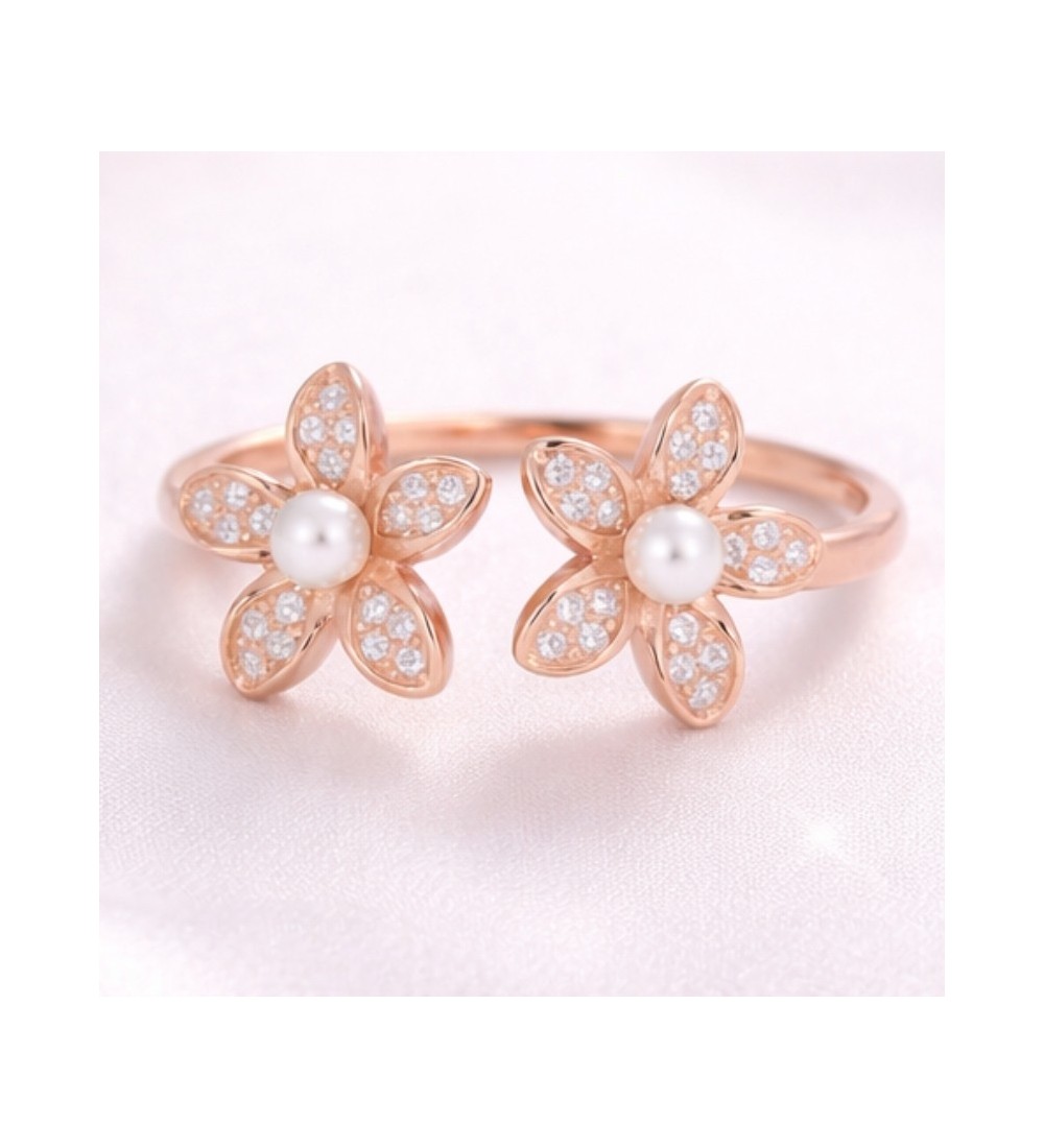 Pearl Blossom Open Ring