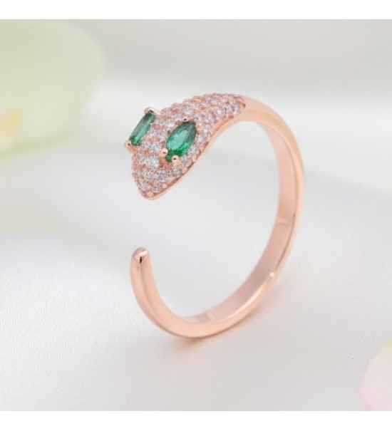 Emerald Serpent Wrap Ring
