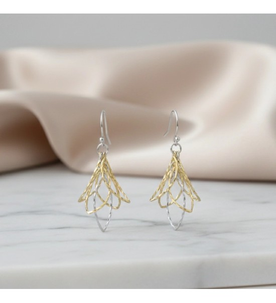 Golden Petal Chandelier Earrings