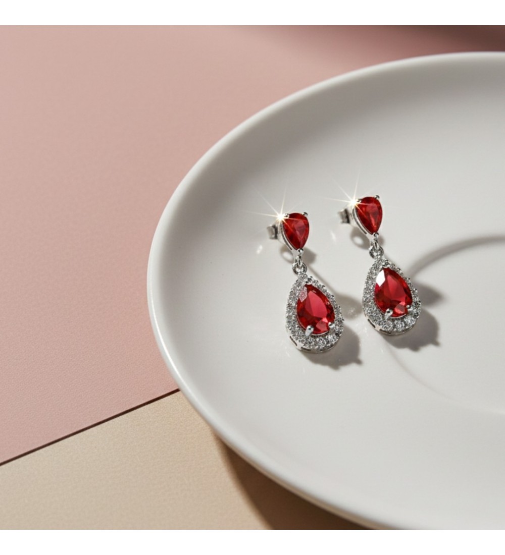 Scarlet Halo Drop Earrings
