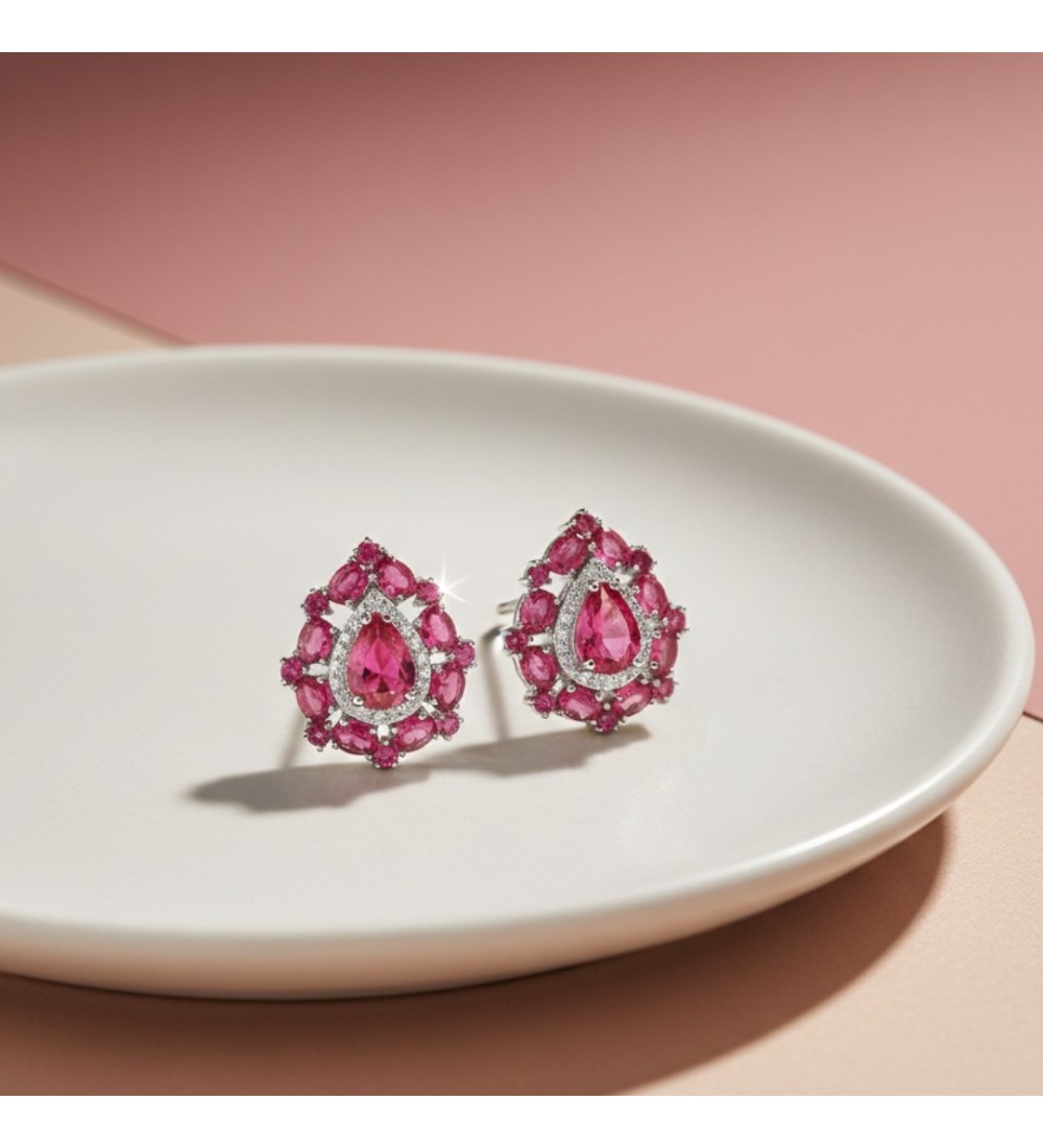 Midnight Rose Cluster Studs