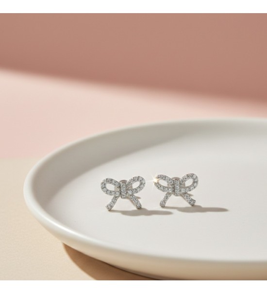 Sparkling Bow Studs