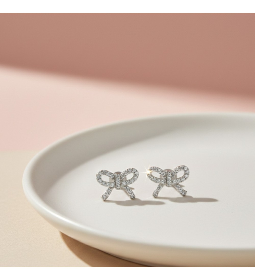 Sparkling Bow Studs