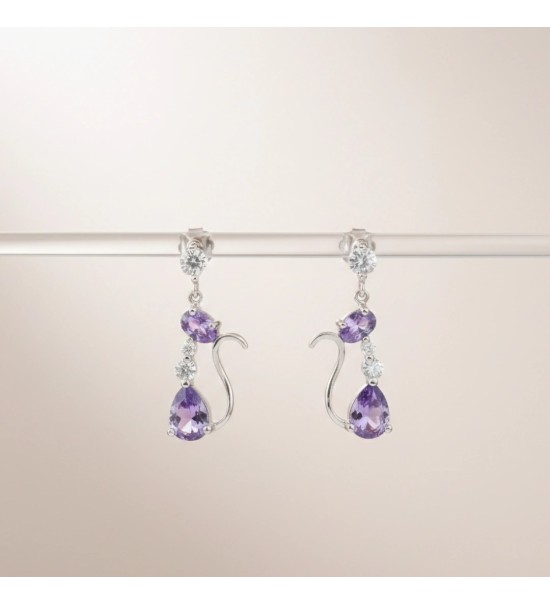 Whimsical Amethyst Cat Drops