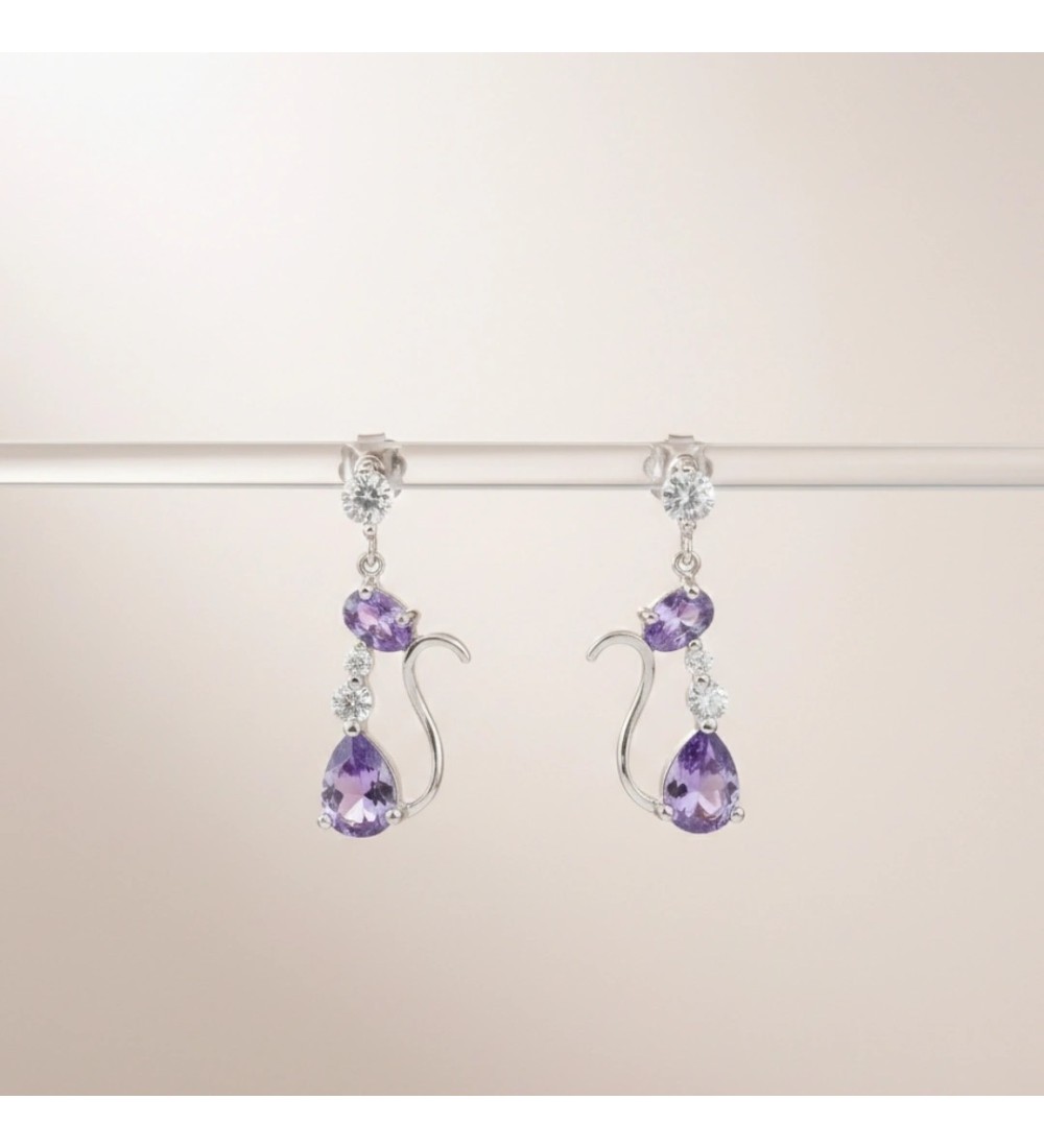 Whimsical Amethyst Cat Drops