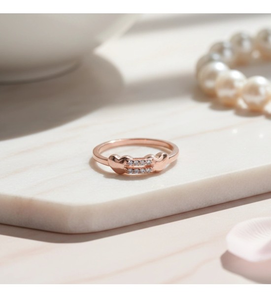Duo Hearts Sparkle Ring