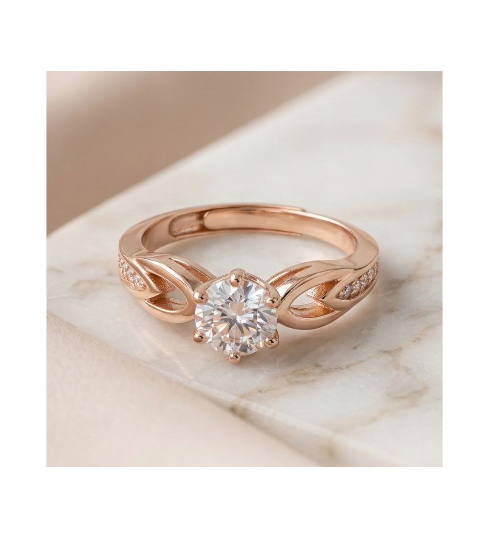 Celestial Petal Solitaire Ring