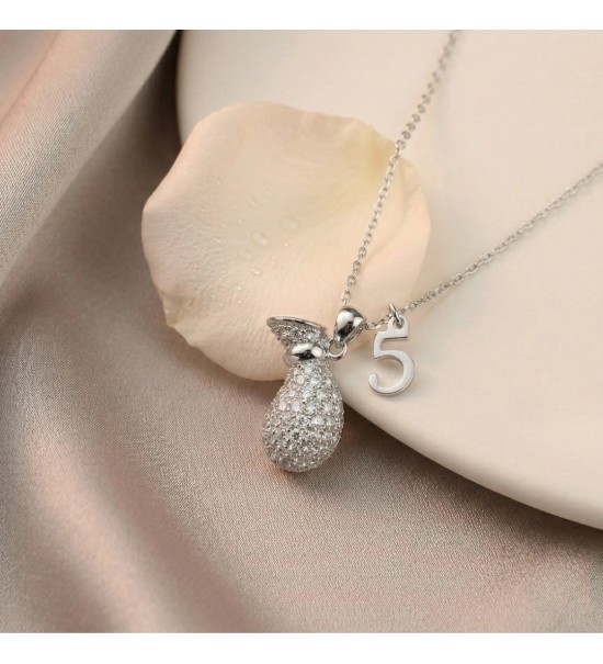 Sparkling Fortune Pouch Necklace