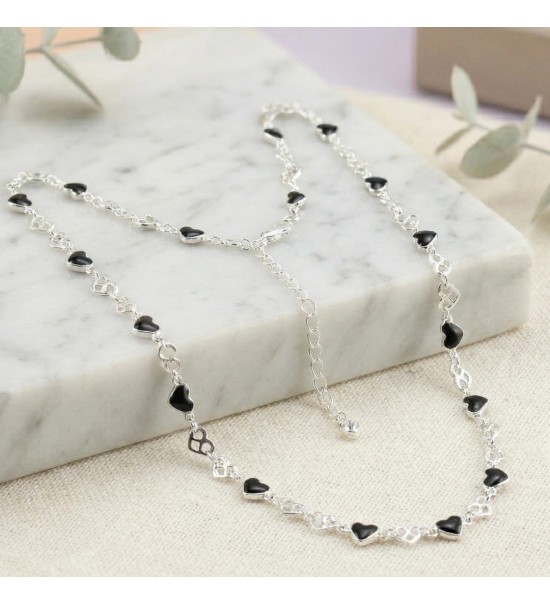 Midnight Heart Link Necklace