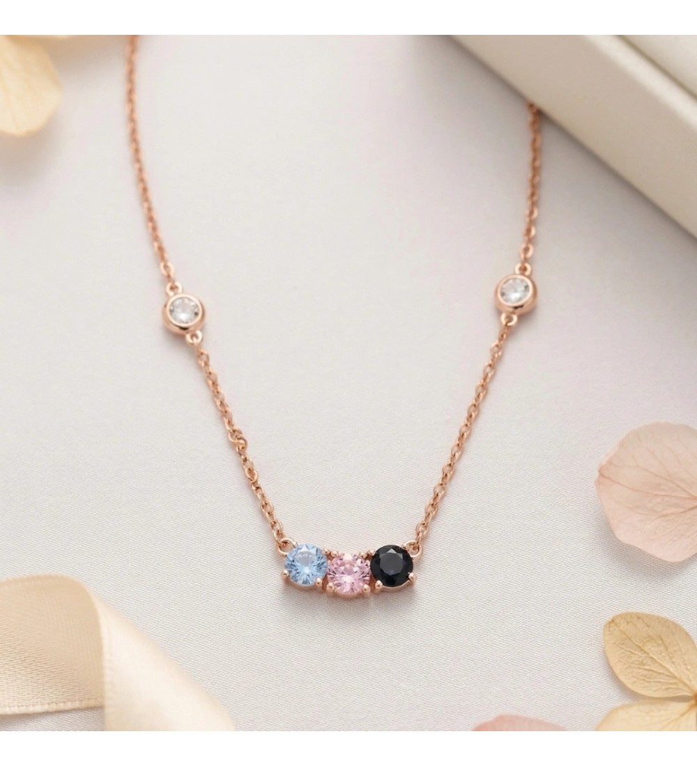 Pastel Trio Station Necklace