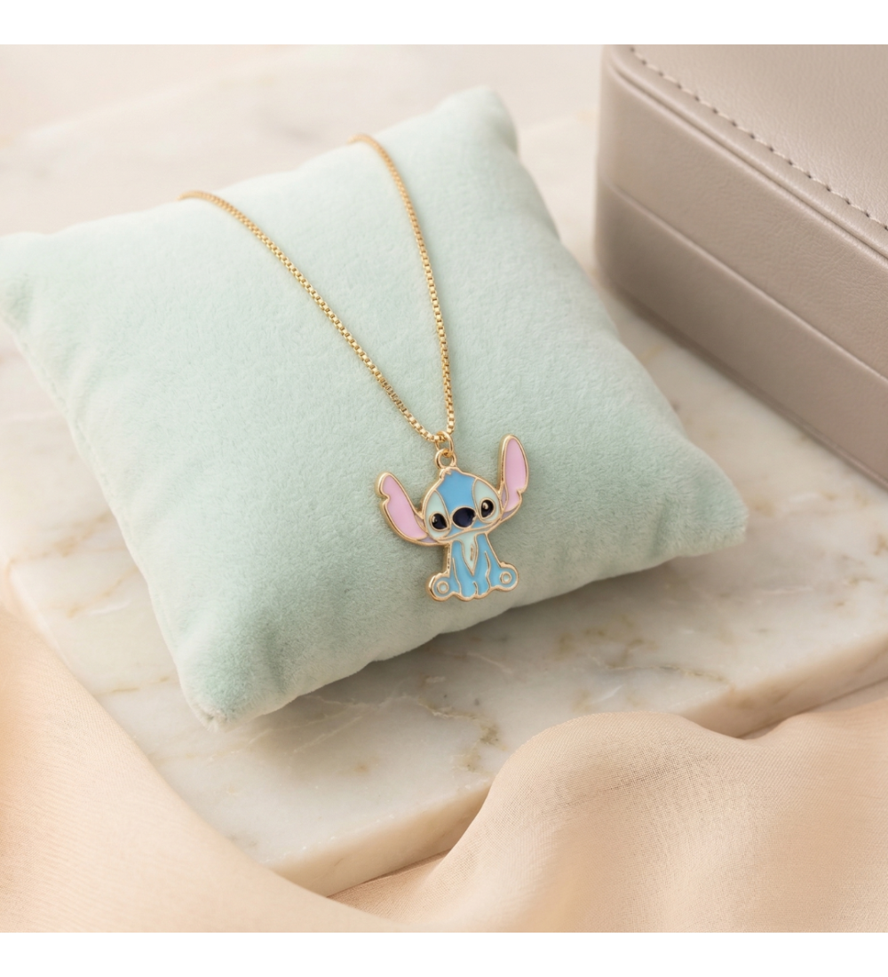 Stitch Enamel Pendant Necklace