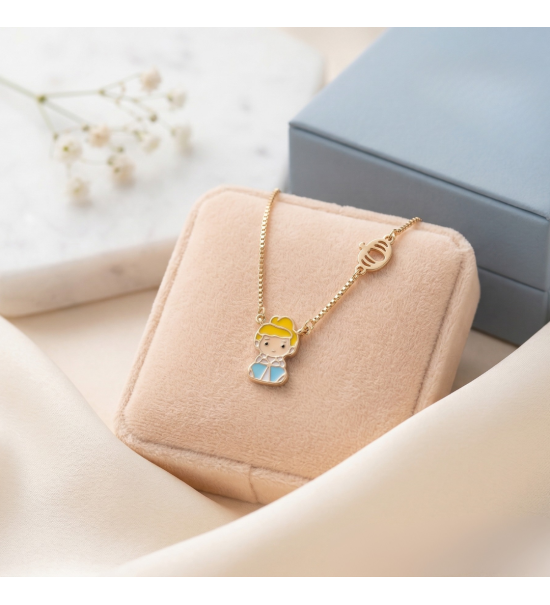 Cinderella Enamel Pendant Necklace