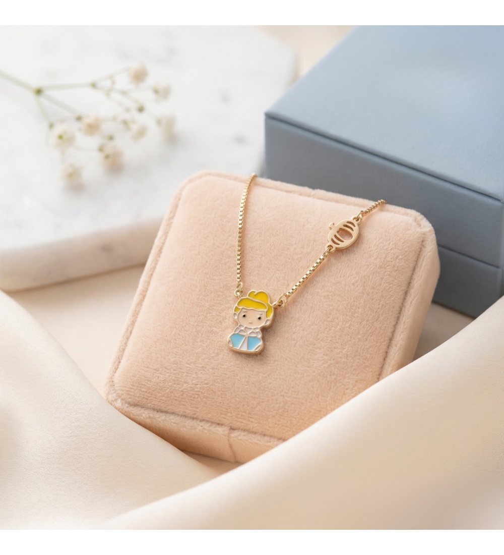 Cinderella Enamel Pendant Necklace