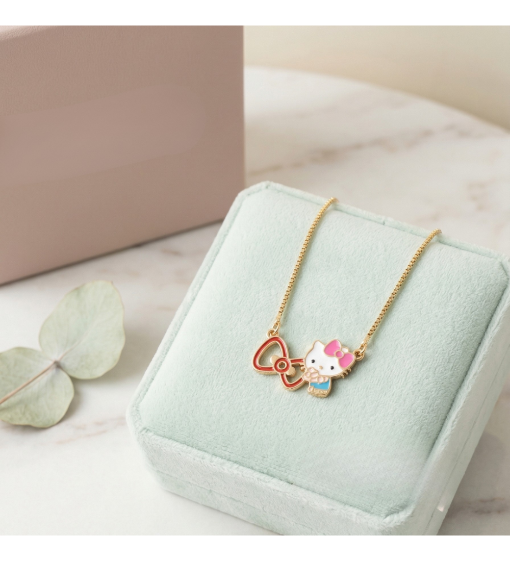 Kitty Charm Station Necklace