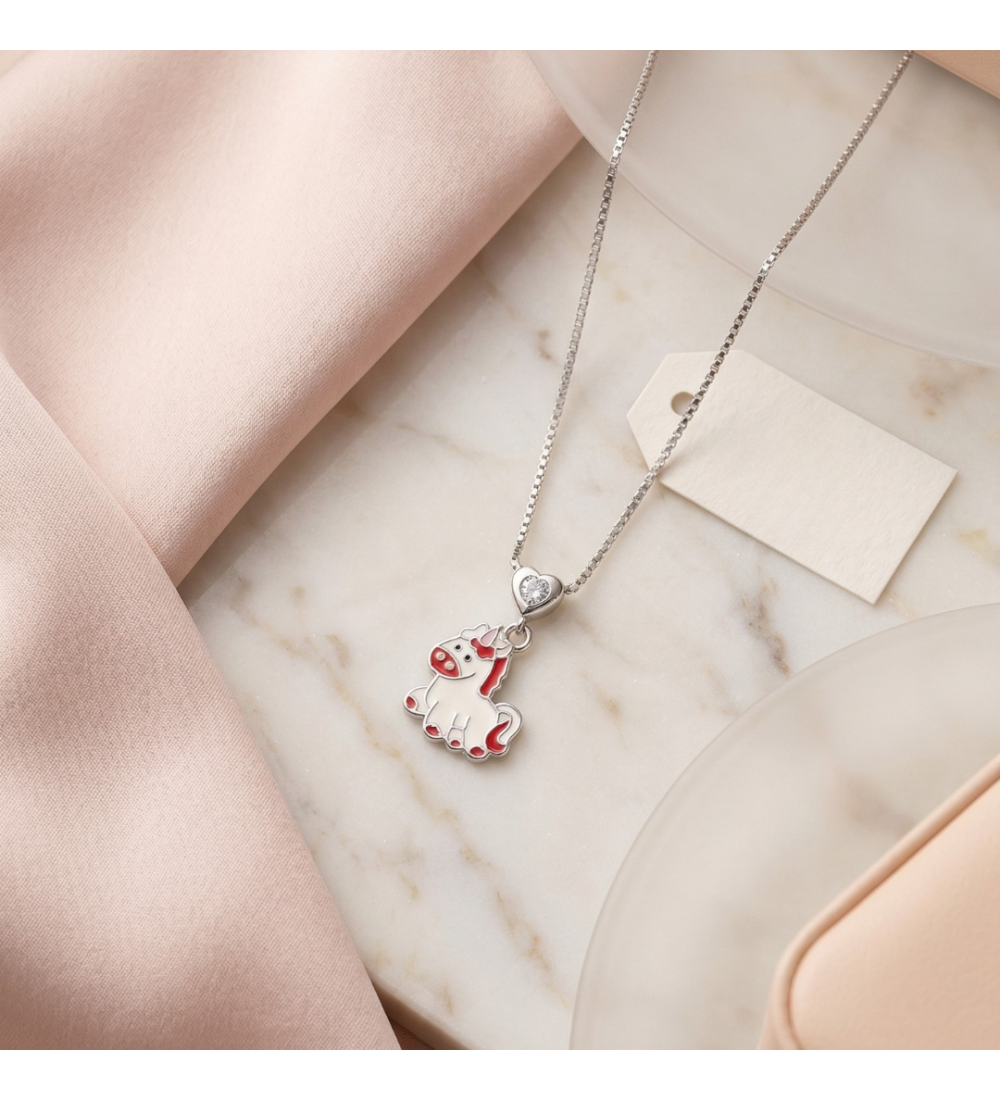 Mystical Unicorn Heart Necklace