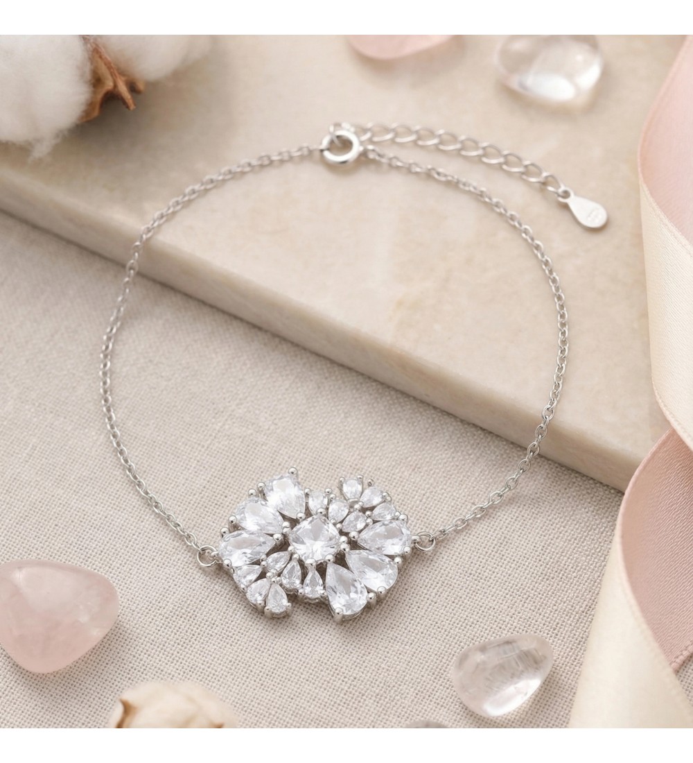 Crystal Blossom Halo Bracelet