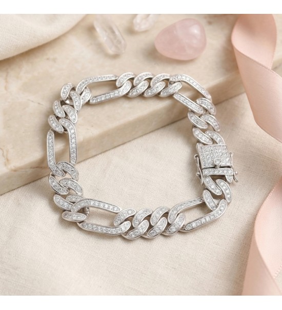 Men's Iced Figaro Statement Bracelet